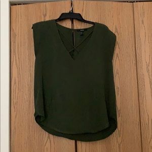 Forever 21 olive short sleeve blouse